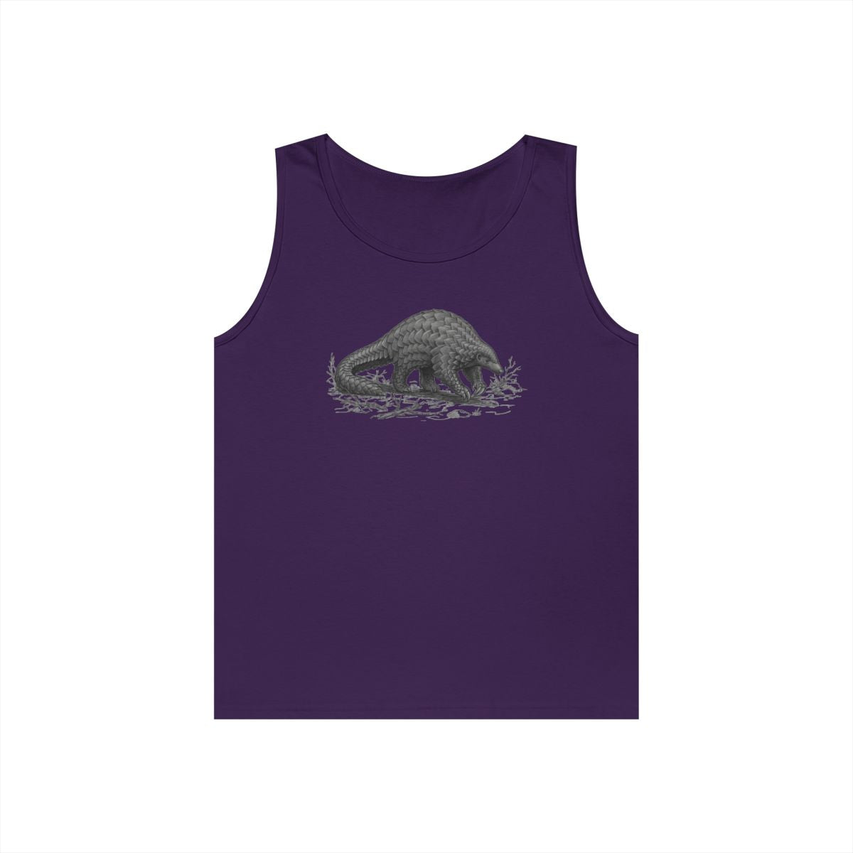 Color: Purple | Pencil Sketch Art Pangolin Tank Top