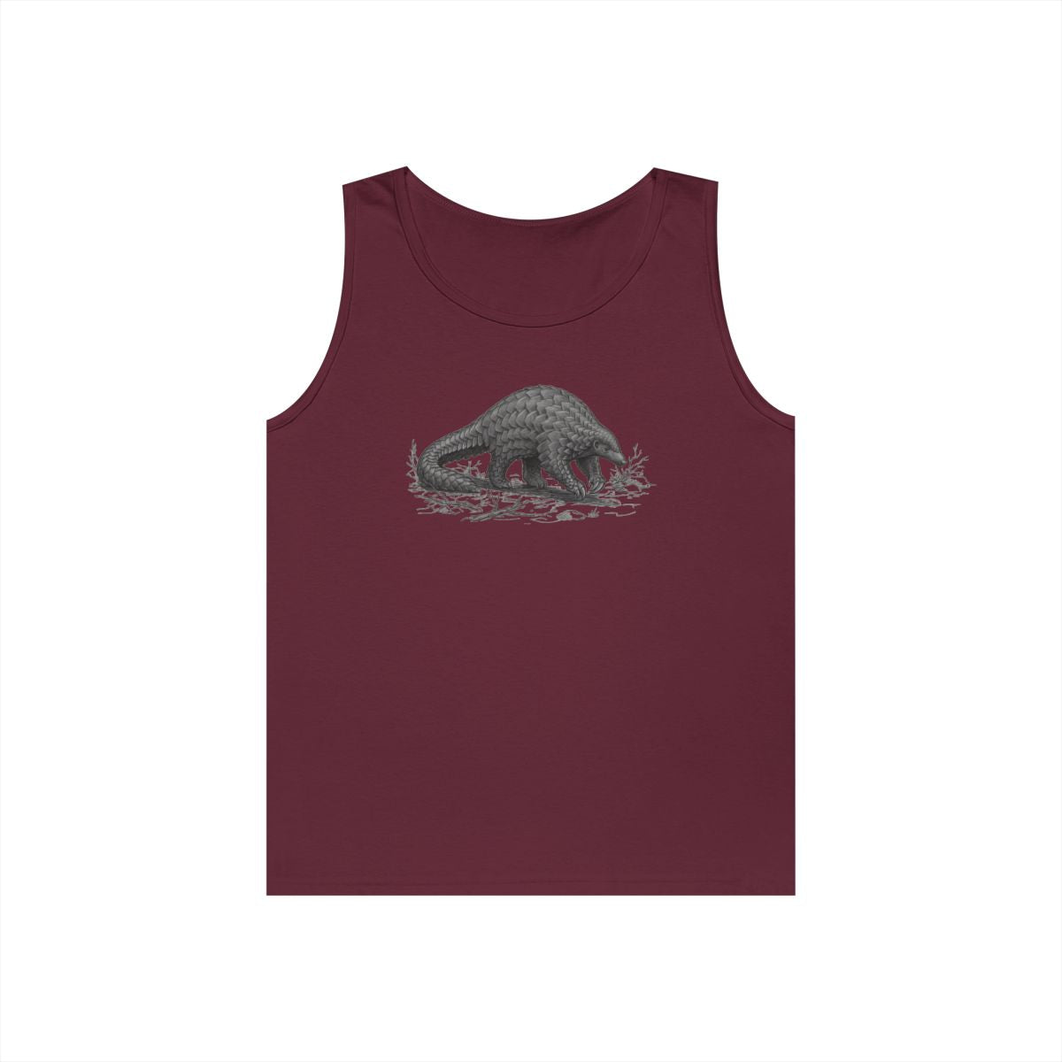 Color: Maroon | Pencil Sketch Art Pangolin Tank Top