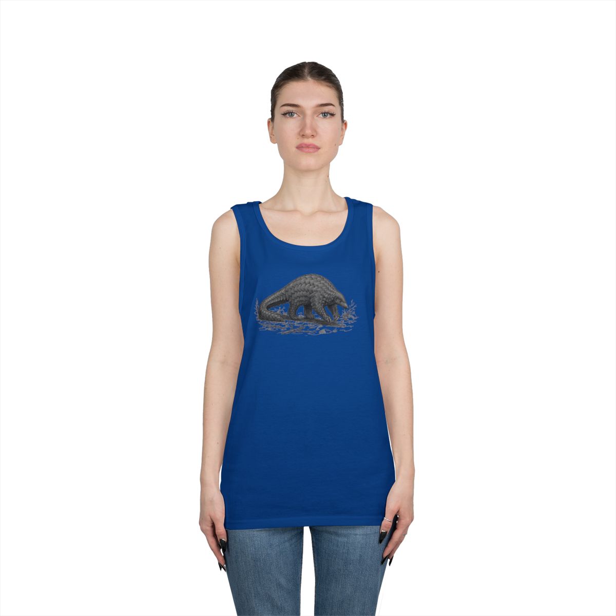 Color: Royal | Pencil Sketch Art Pangolin Tank Top