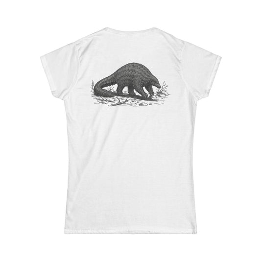 Color: White | Pencil Sketch Art Pangolin Women's Tee