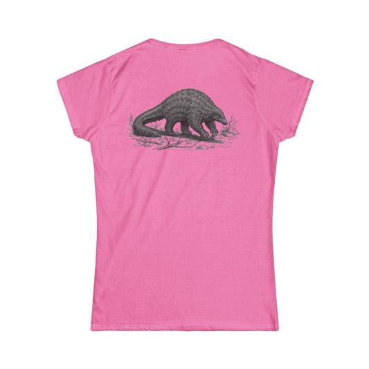 Color: Azalea | Pencil Sketch Art Pangolin Women's Tee