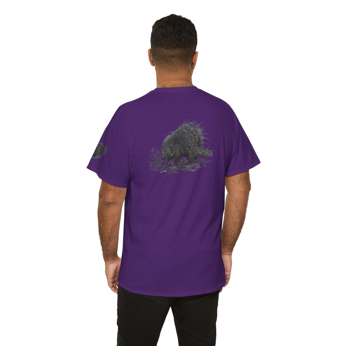 Color: Purple | Pencil Sketch Art Porcupine Premium Graphic Tee