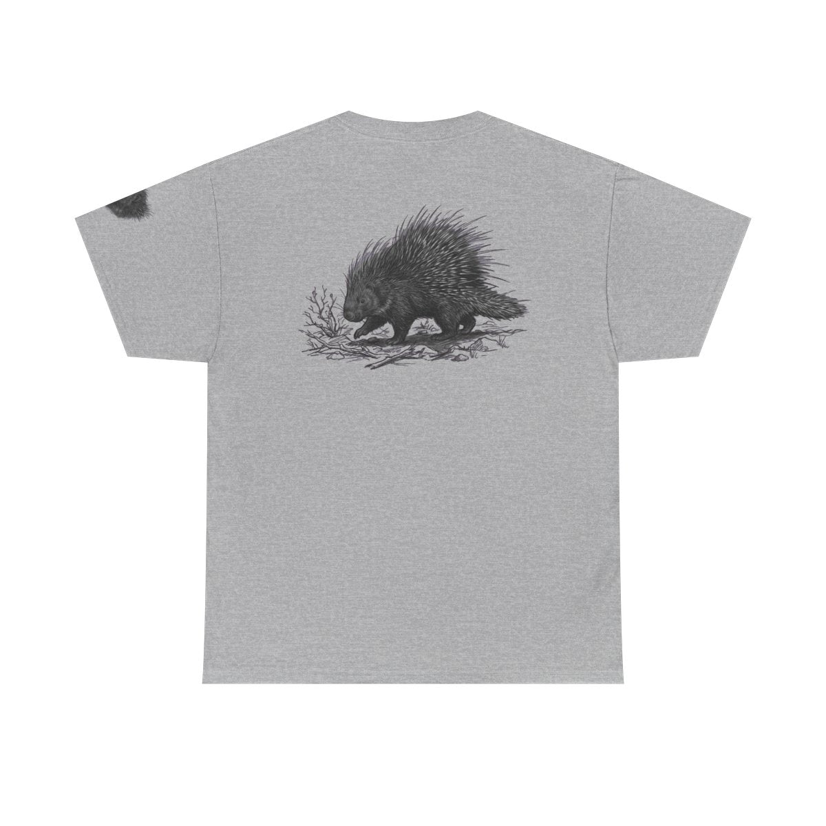 Color: Sport Grey | Pencil Sketch Art Porcupine Premium Graphic Tee
