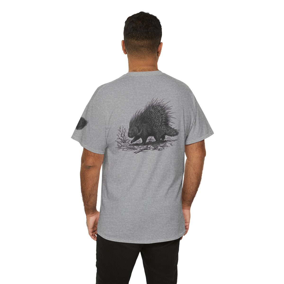 Color: Sport Grey | Pencil Sketch Art Porcupine Premium Graphic Tee