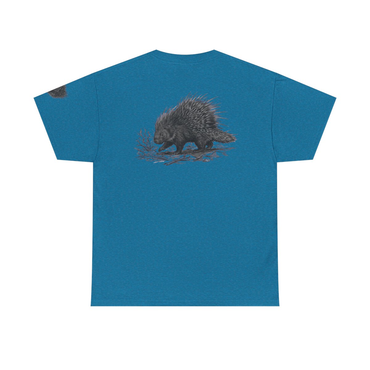 Color: Antique Sapphire | Pencil Sketch Art Porcupine Premium Graphic Tee