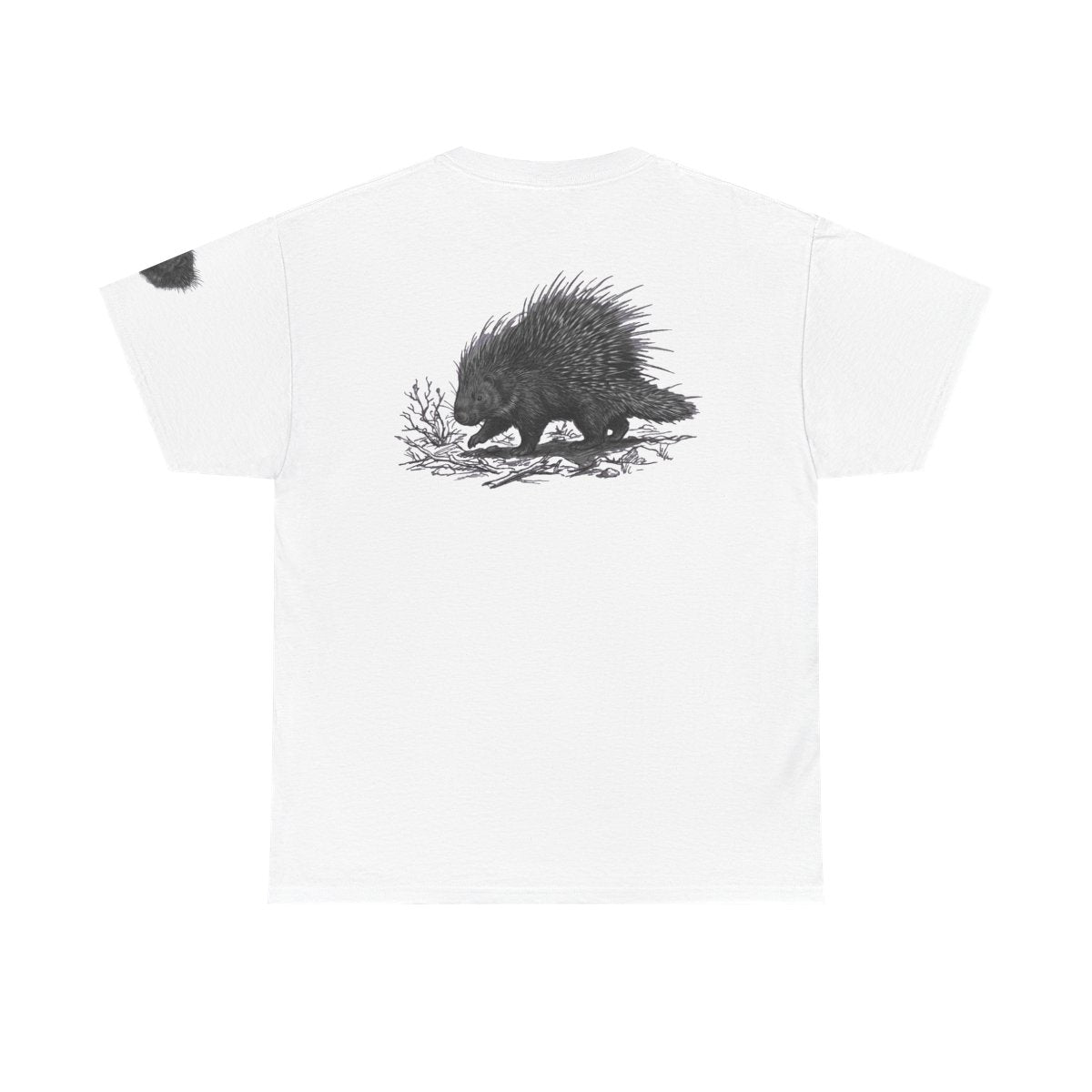 Color: White | Pencil Sketch Art Porcupine Premium Graphic Tee