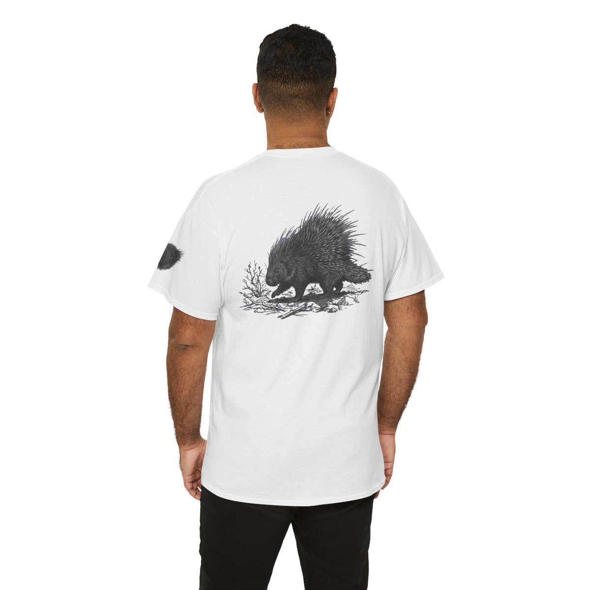 Color: White | Pencil Sketch Art Porcupine Premium Graphic Tee