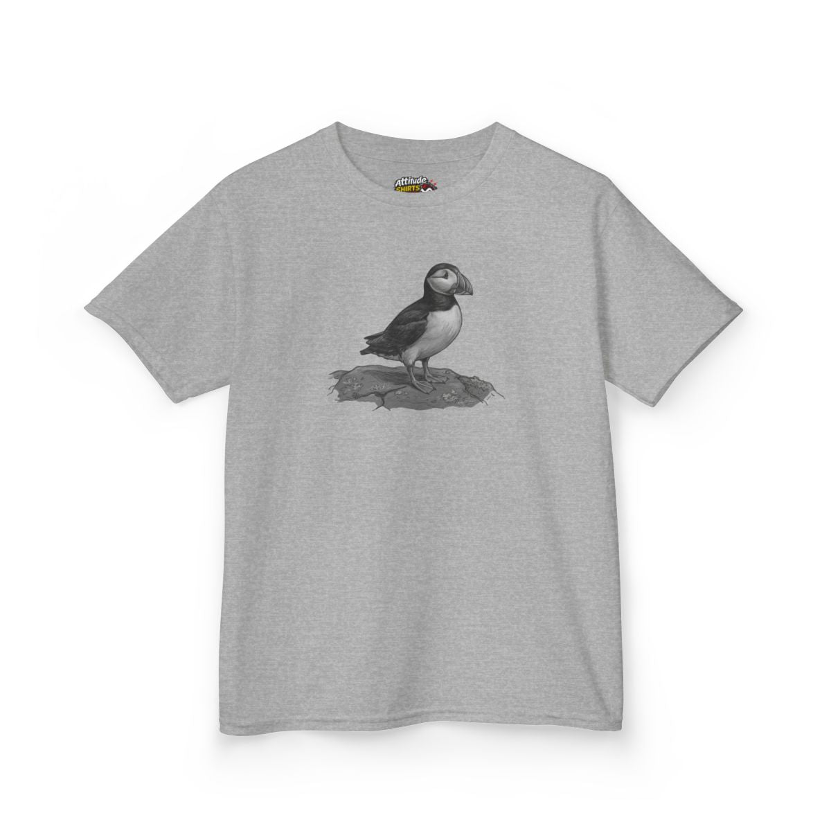 Color: Sport Grey | Pencil Sketch Art Puffin Kids Tee