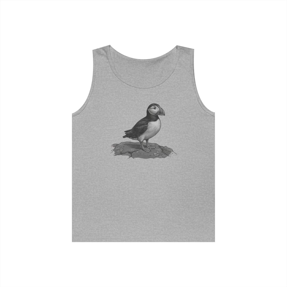 Color: Sport Grey | Pencil Sketch Art Puffin Tank Top