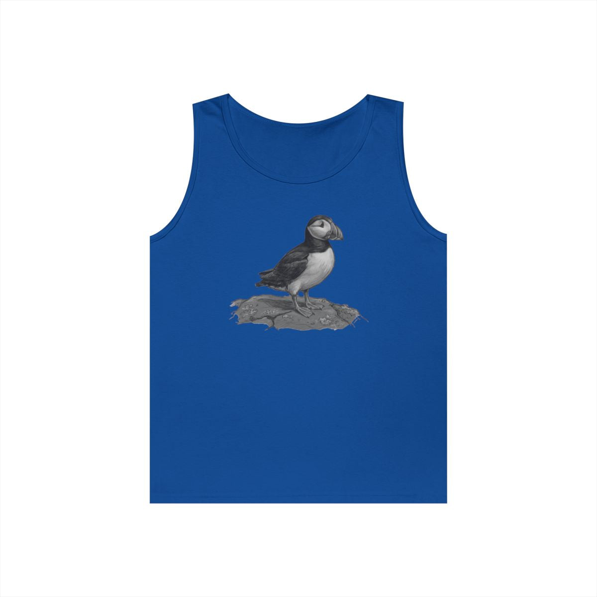 Color: Royal | Pencil Sketch Art Puffin Tank Top