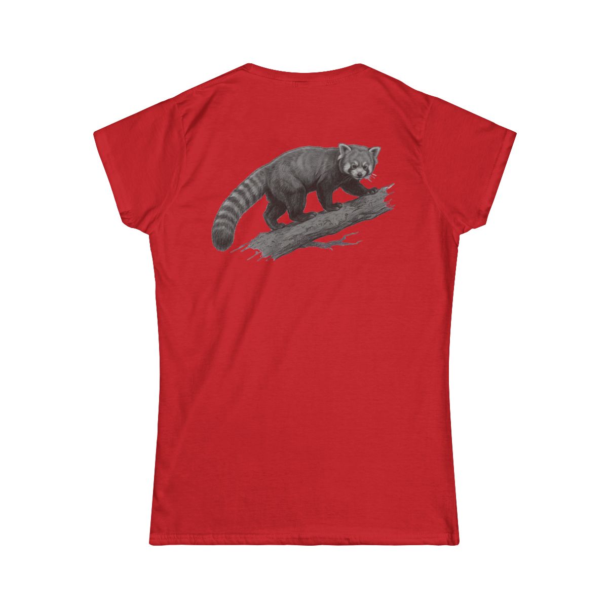 Color: Red | Pencil Sketch Art Red Panda Women's Tee