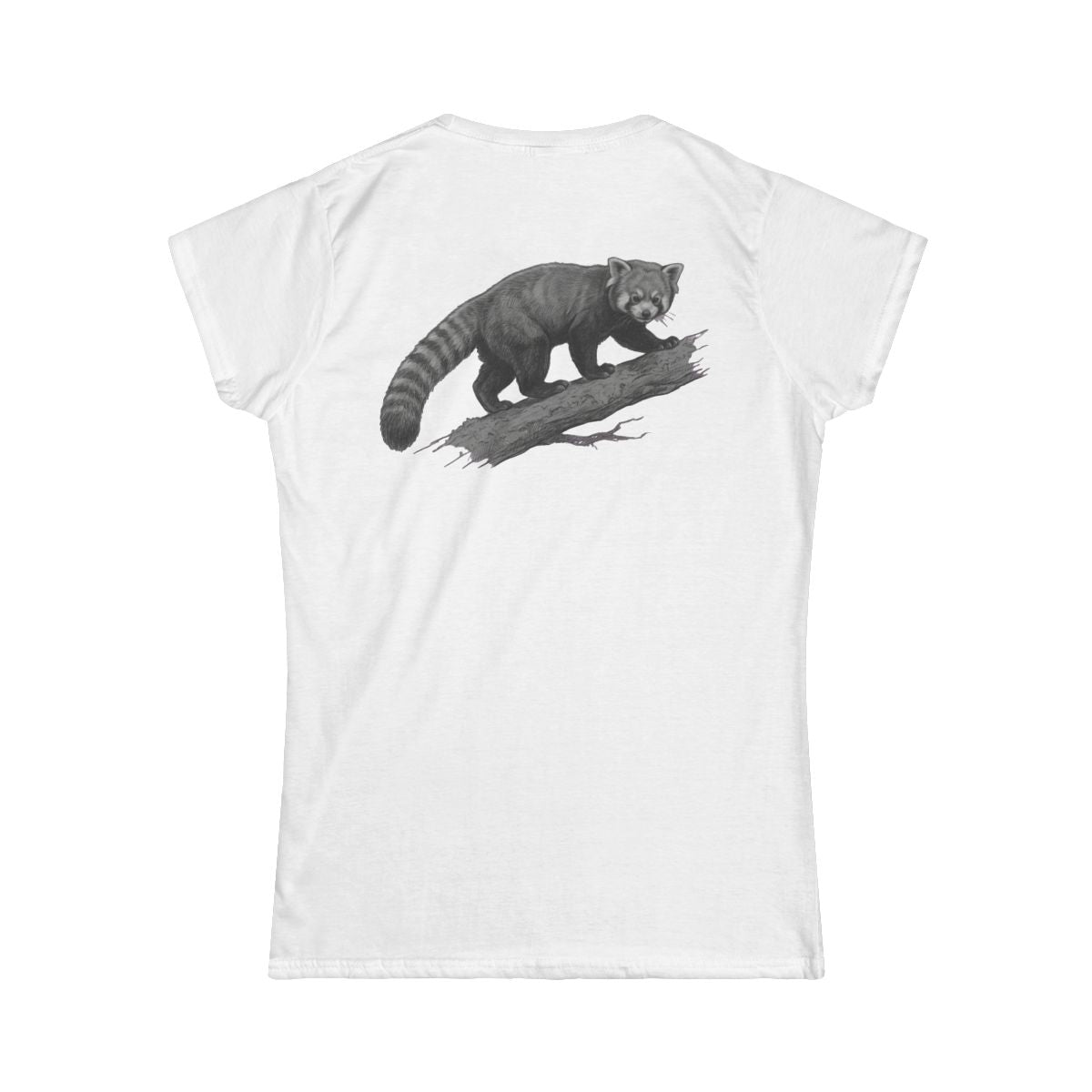 Color: White | Pencil Sketch Art Red Panda Women's Tee