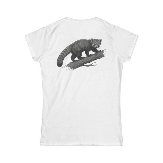 Color: White | Pencil Sketch Art Red Panda Women's Tee