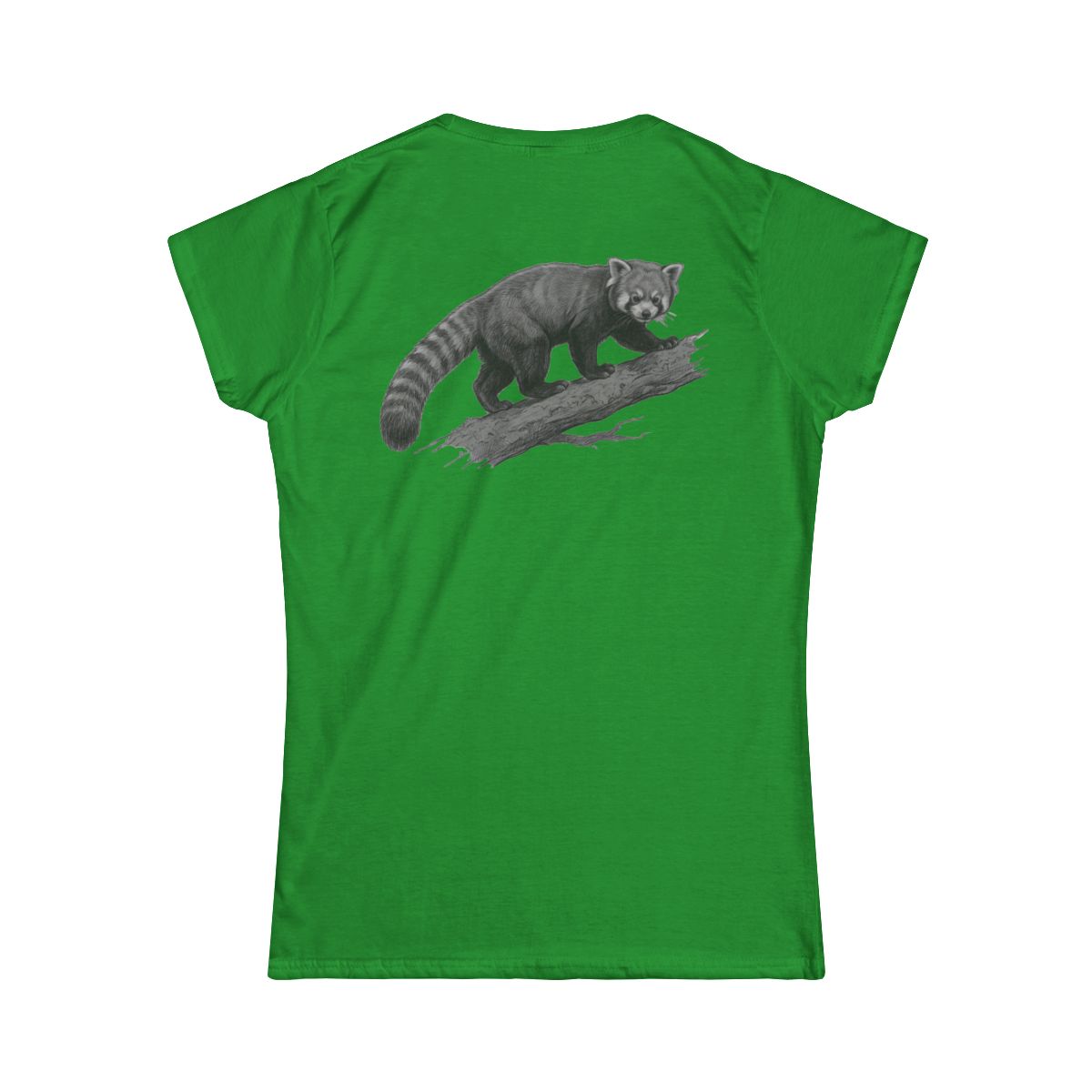 Color: Irish Green | Pencil Sketch Art Red Panda Women's Tee