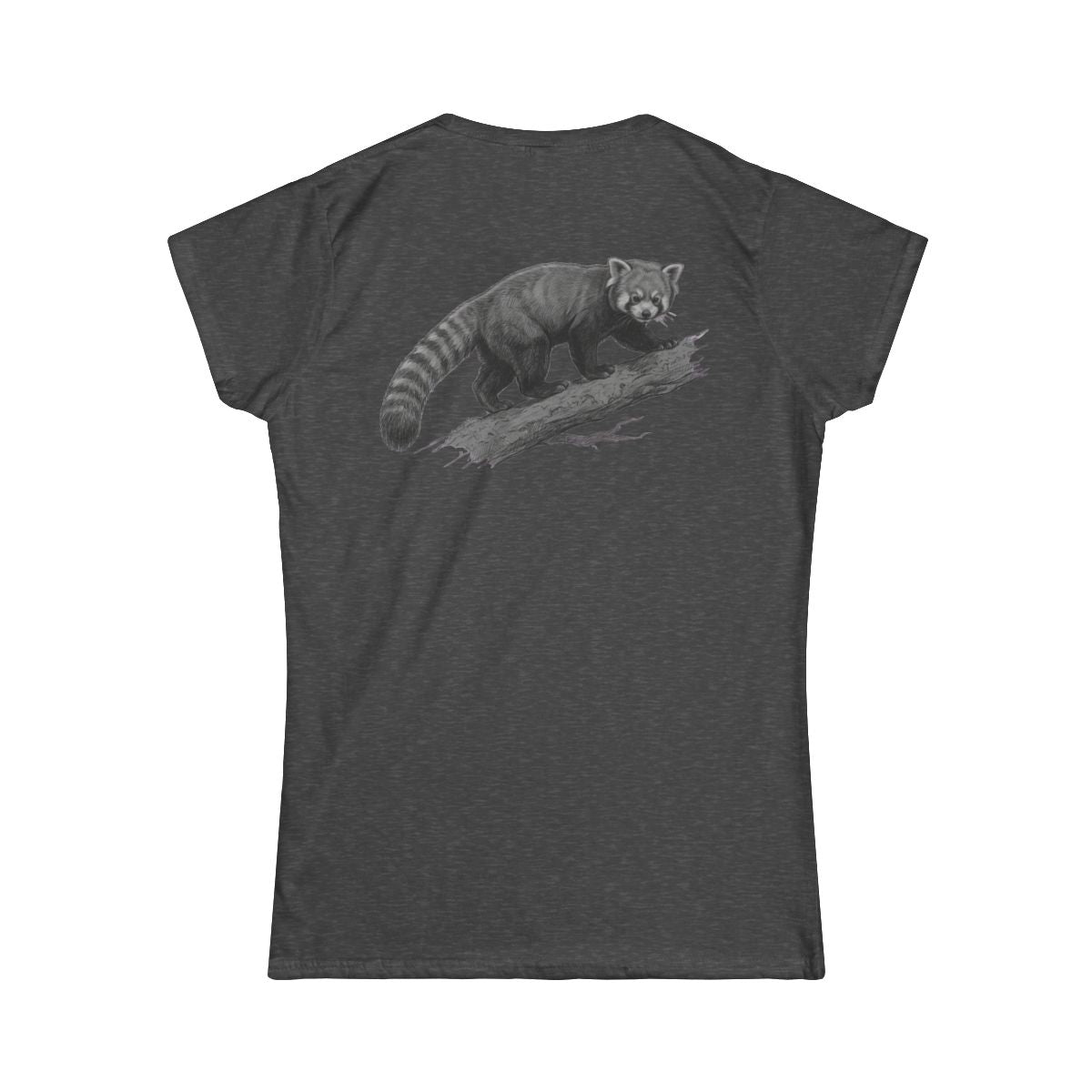 Color: Dark Heather | Pencil Sketch Art Red Panda Women's Tee
