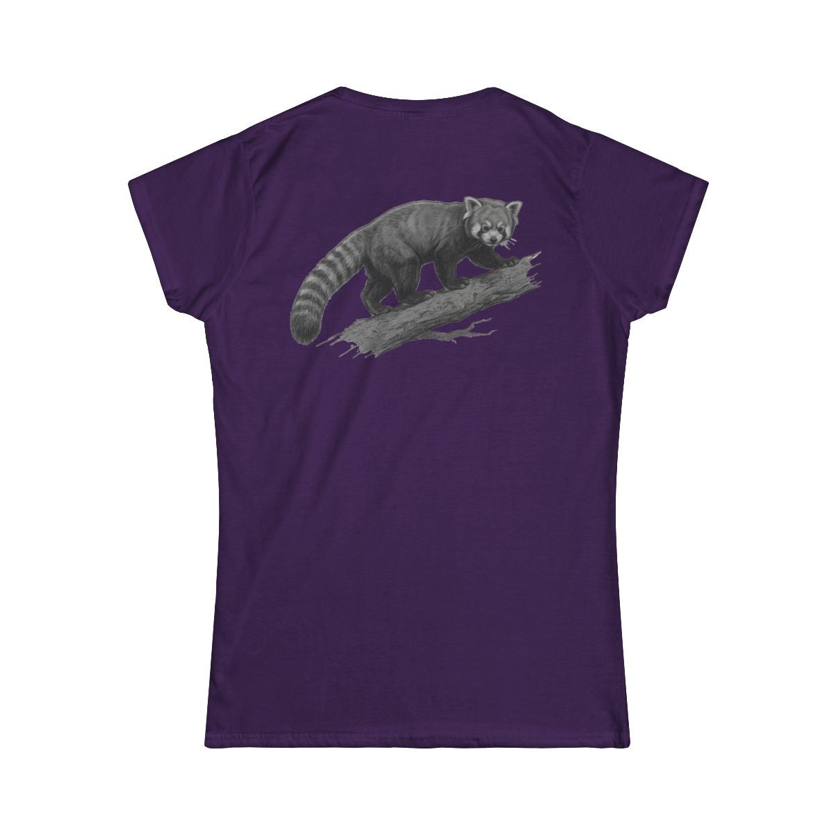 Color: Purple | Pencil Sketch Art Red Panda Women's Tee