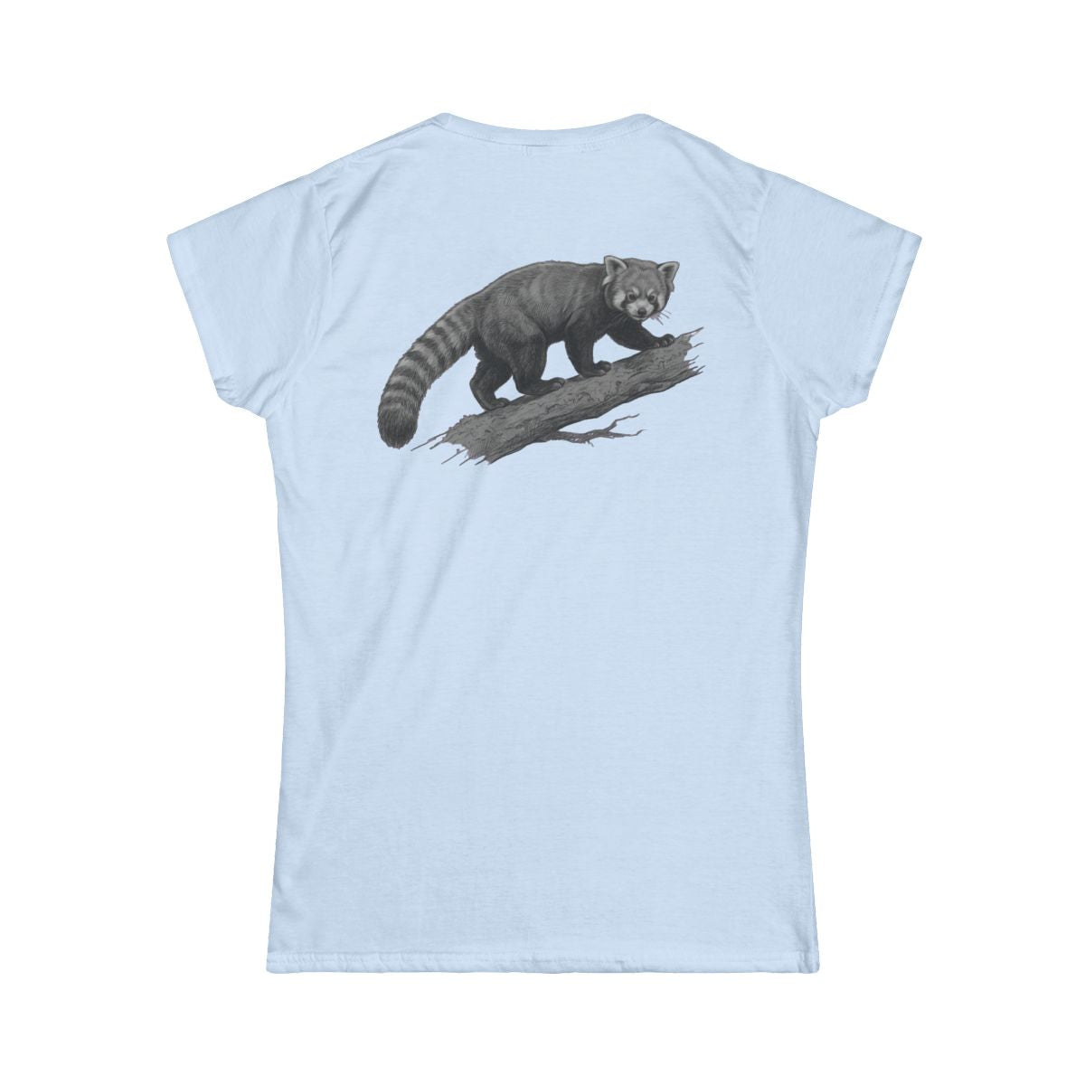 Color: Light Blue | Pencil Sketch Art Red Panda Women's Tee