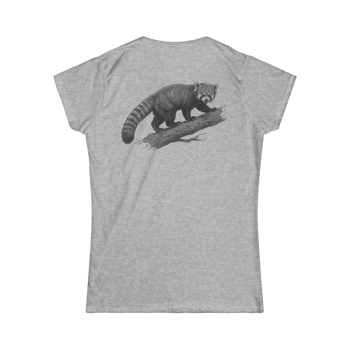 Color: Sport Grey | Pencil Sketch Art Red Panda Women's Tee