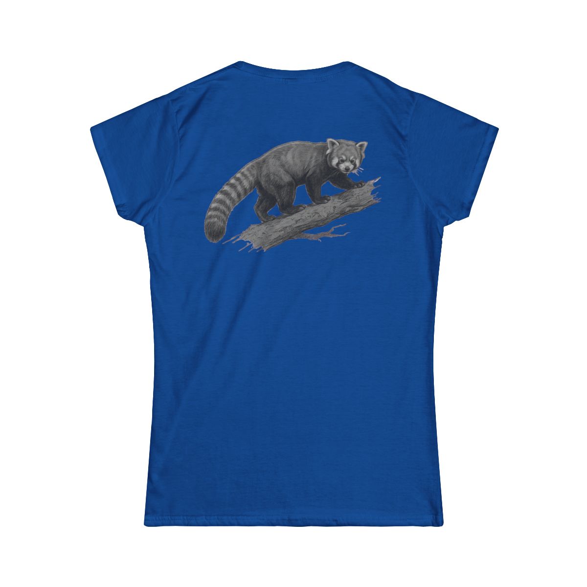 Color: Royal | Pencil Sketch Art Red Panda Women's Tee