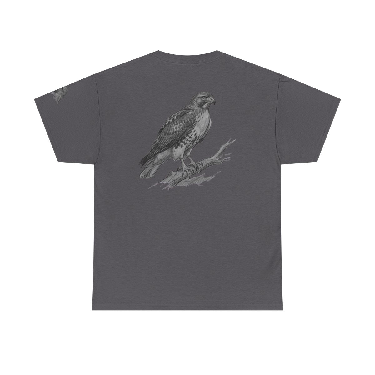 Color: Charcoal | Pencil Sketch Art Red-Tailed Hawk Premium Graphic Tee