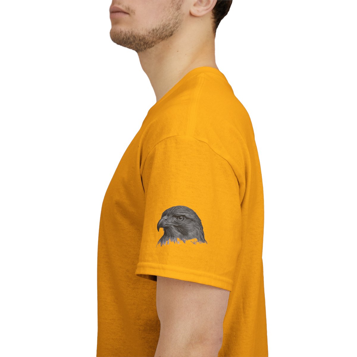 Color: Gold | Pencil Sketch Art Red-Tailed Hawk Premium Graphic Tee