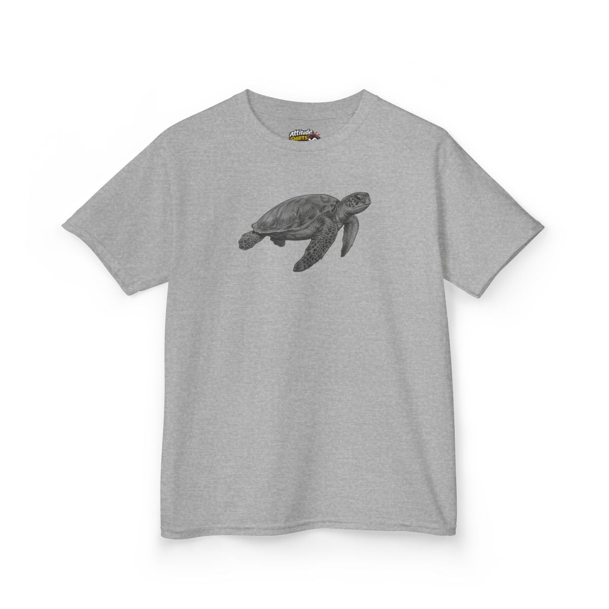 Color: Sport Grey | Pencil Sketch Art Sea Turtle Kids Tee