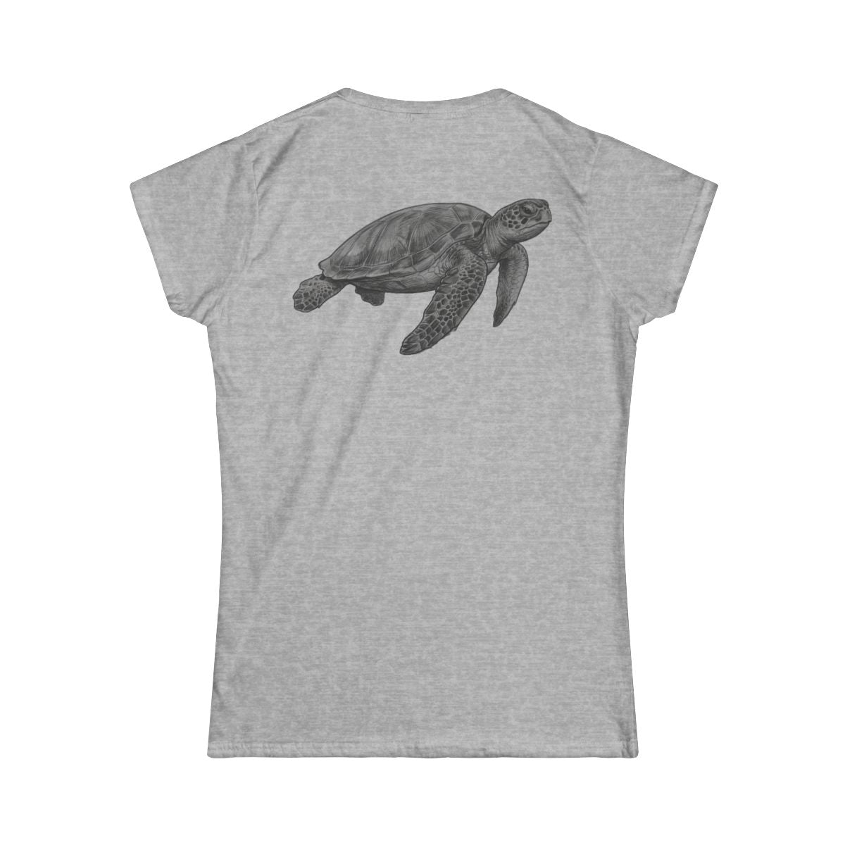 Color: Sport Grey | Pencil Sketch Art Sea Turtle Women's Tee