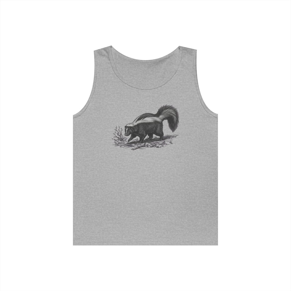 Color: Sport Grey | Pencil Sketch Art Skunk Tank Top