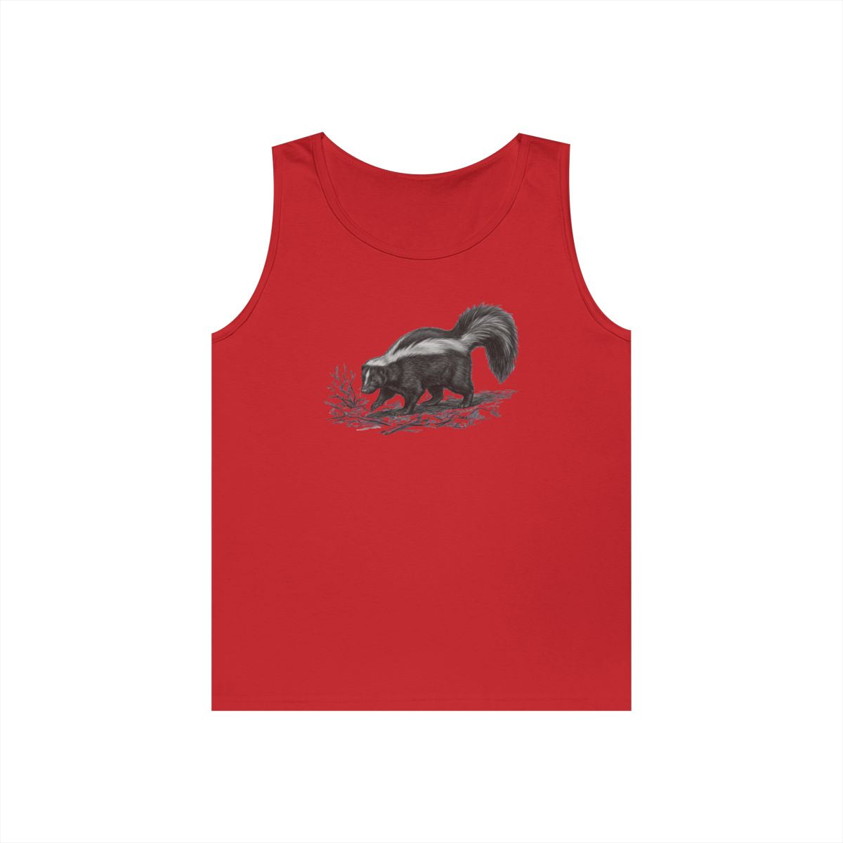Color: Red | Pencil Sketch Art Skunk Tank Top