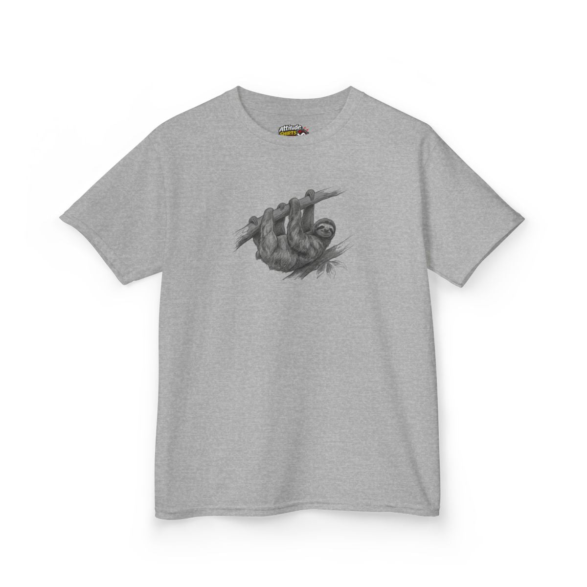 Color: Sport Grey | Pencil Sketch Art Sloth Kids Tee