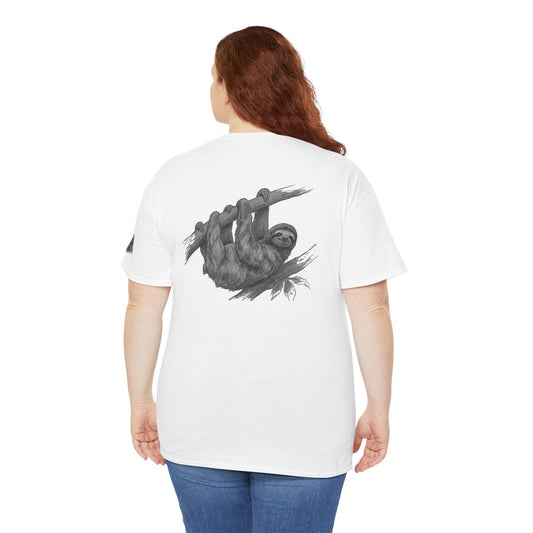 Color: White | Pencil Sketch Art Sloth Premium Graphic Tee
