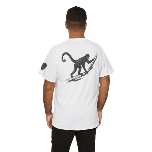 Color: White | Pencil Sketch Art Spider Monkey Premium Graphic Tee