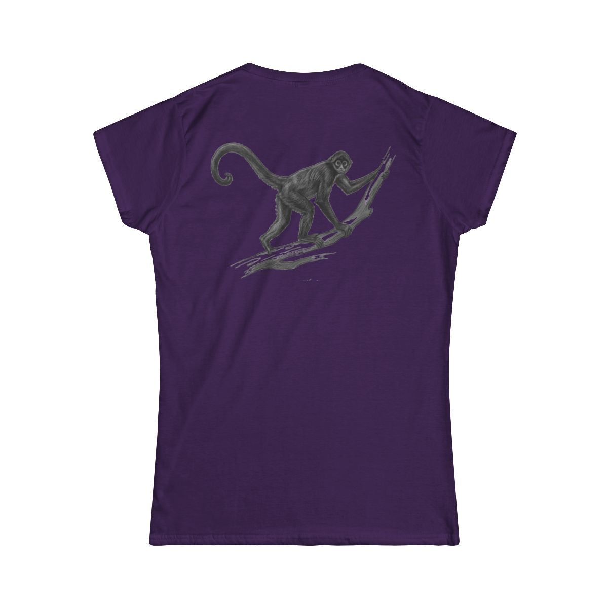Color: Purple | Pencil Sketch Art Spider Monkey Women's Tee