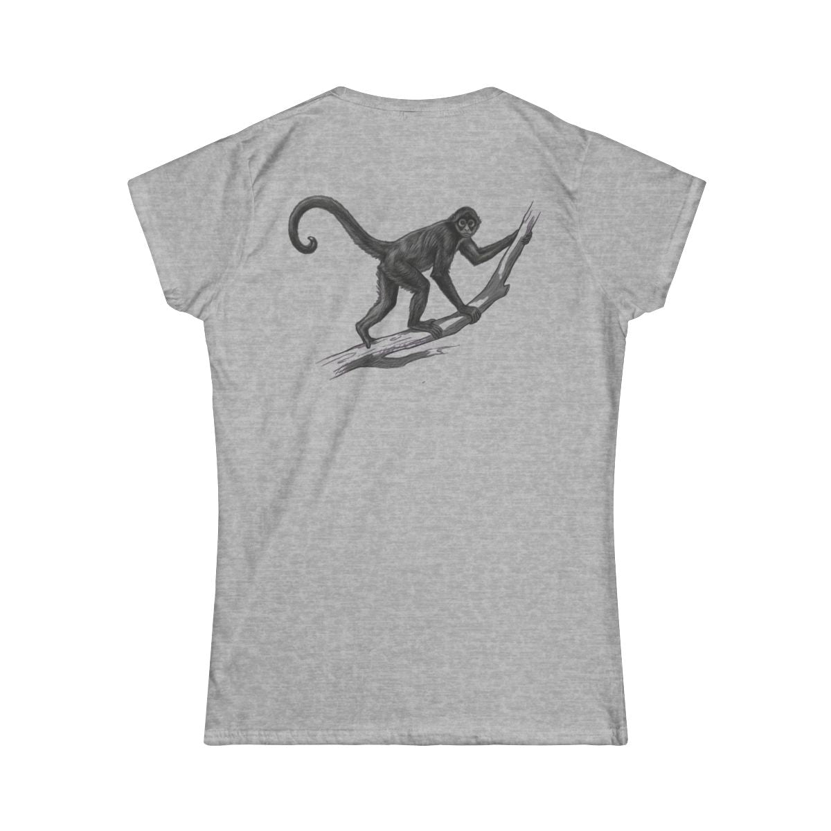 Color: Sport Grey | Pencil Sketch Art Spider Monkey Women's Tee