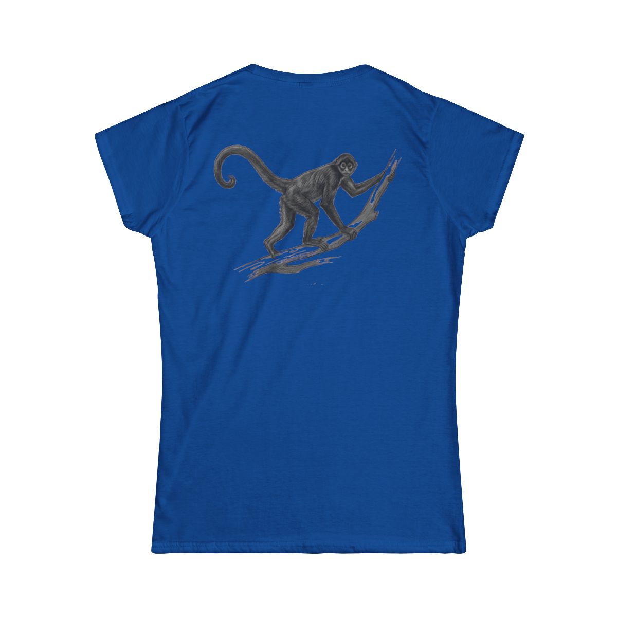 Color: Royal | Pencil Sketch Art Spider Monkey Women's Tee