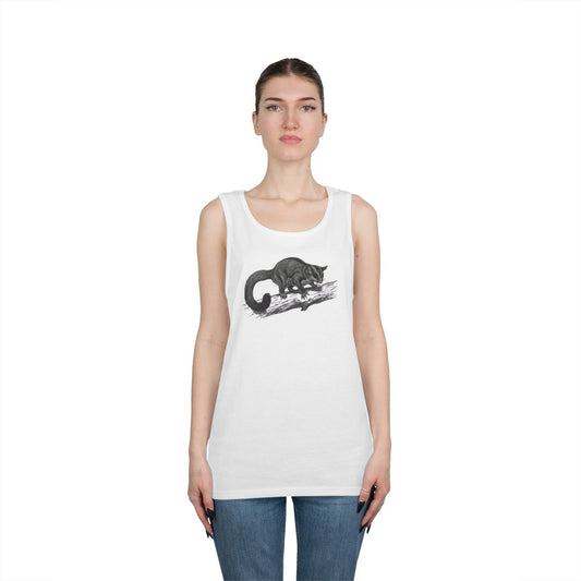 Color: White | Pencil Sketch Art Sugar Glider Tank Top