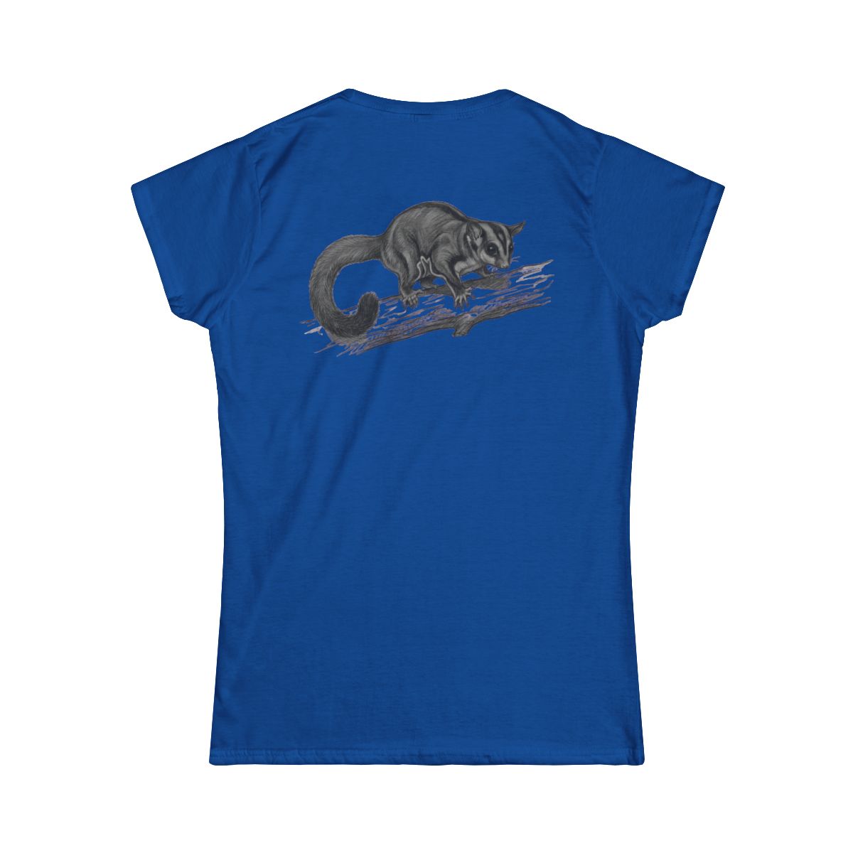 Color: Royal | Pencil Sketch Art Sugar Glider Women's Tee