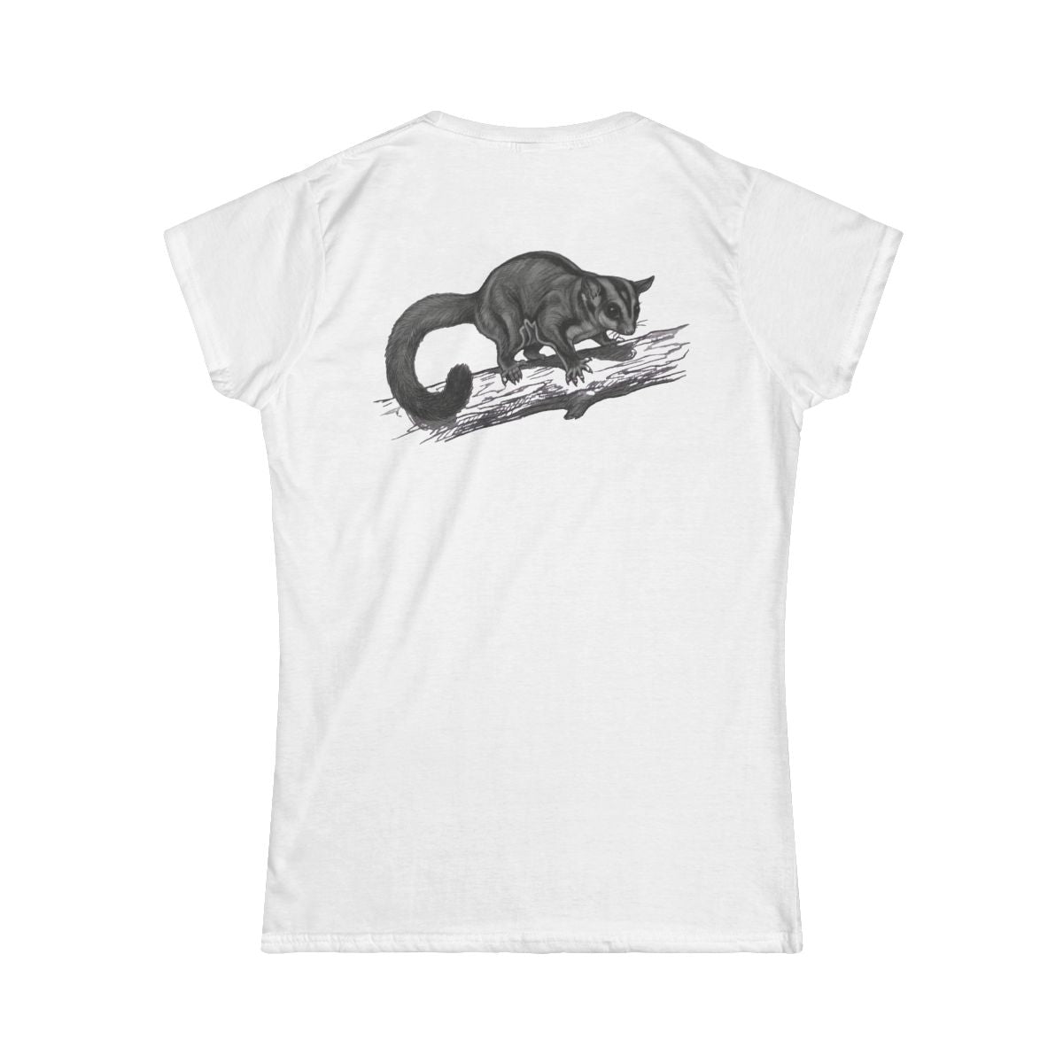 Color: White | Pencil Sketch Art Sugar Glider Women's Tee
