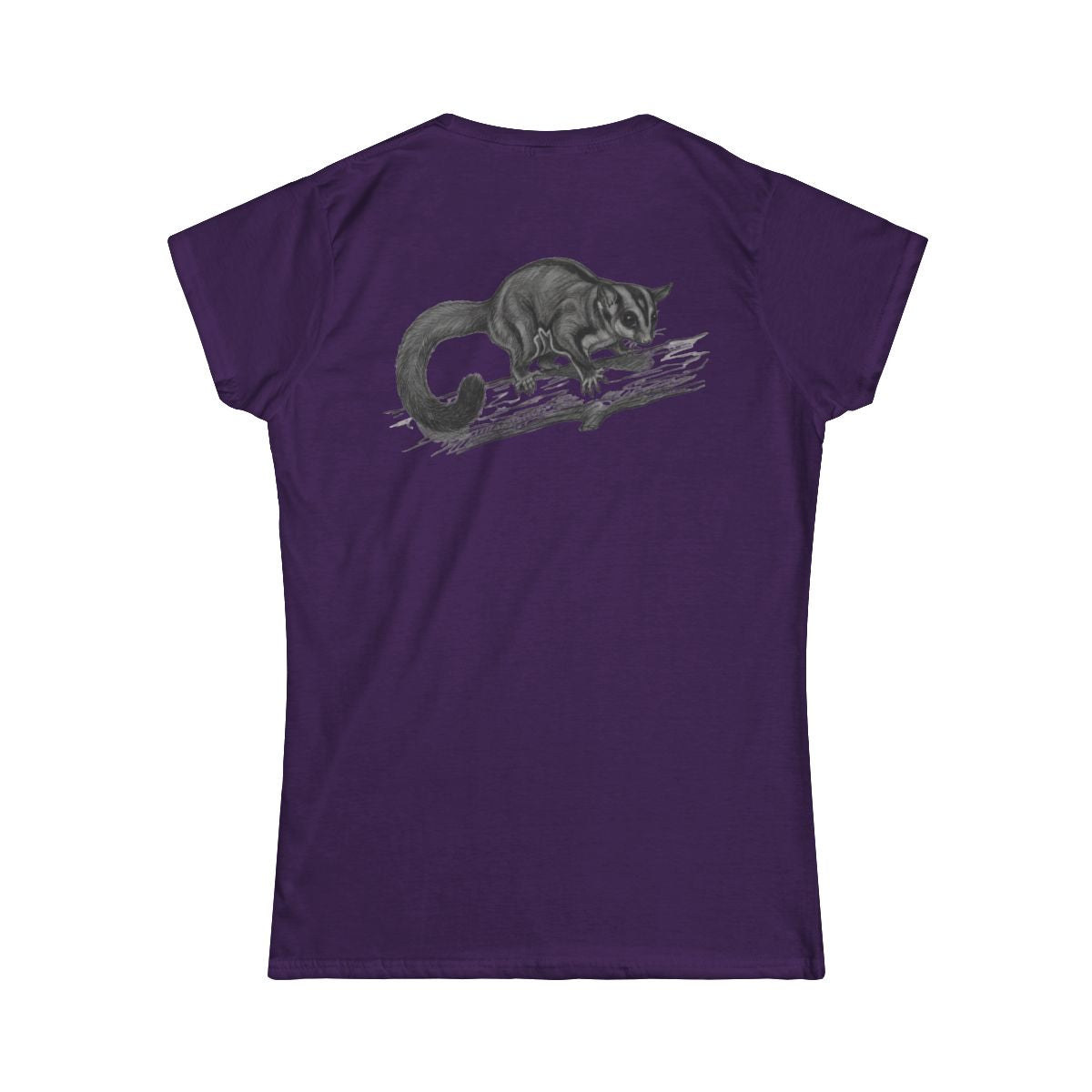 Color: Purple | Pencil Sketch Art Sugar Glider Women's Tee
