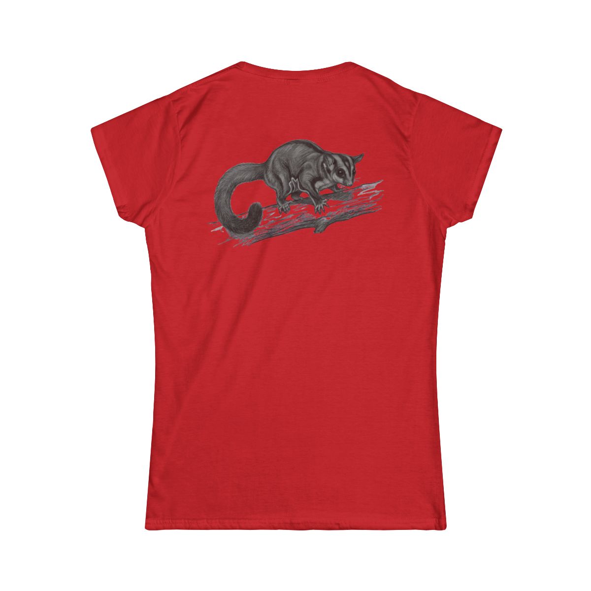 Color: Red | Pencil Sketch Art Sugar Glider Women's Tee