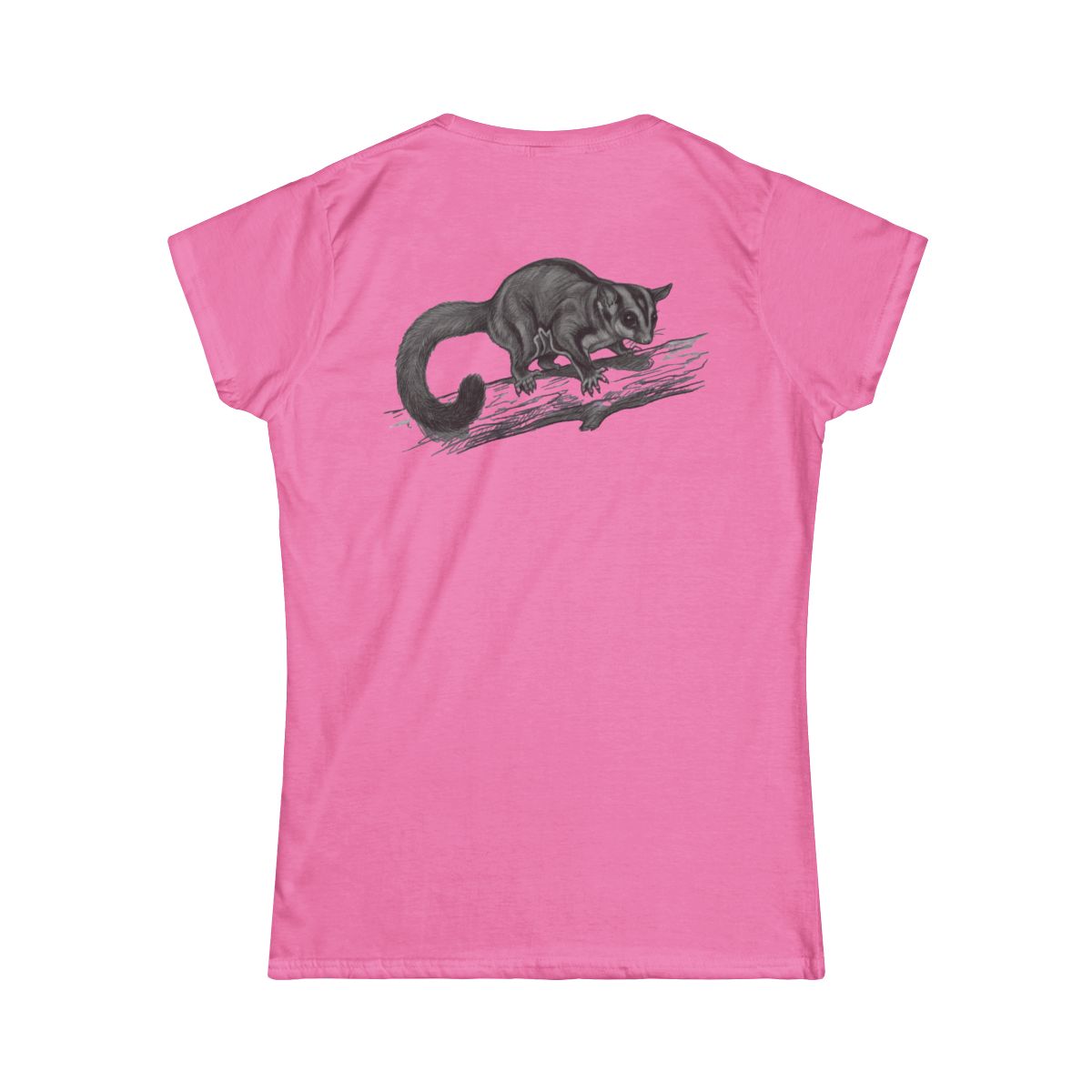 Color: Azalea | Pencil Sketch Art Sugar Glider Women's Tee