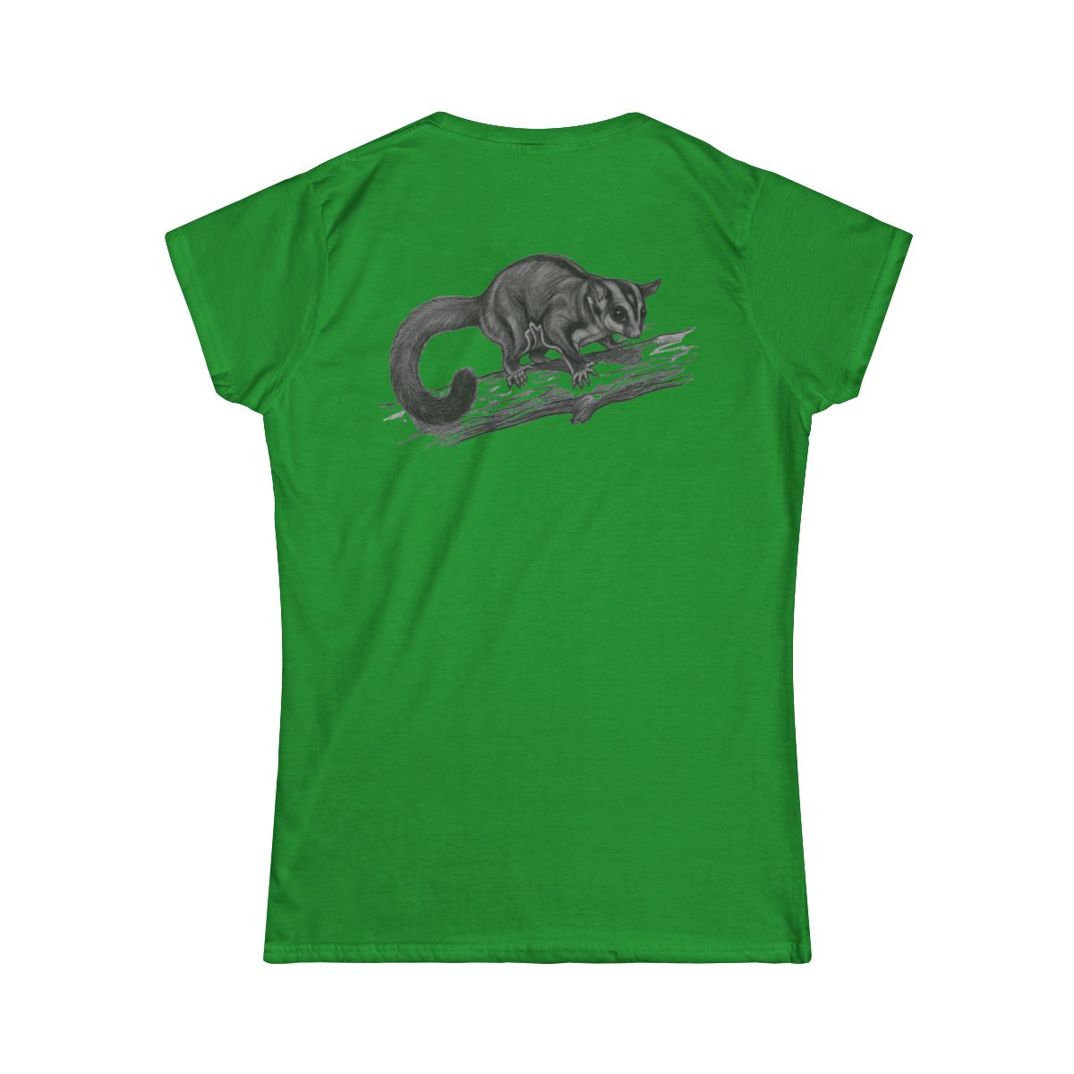 Color: Irish Green | Pencil Sketch Art Sugar Glider Women's Tee