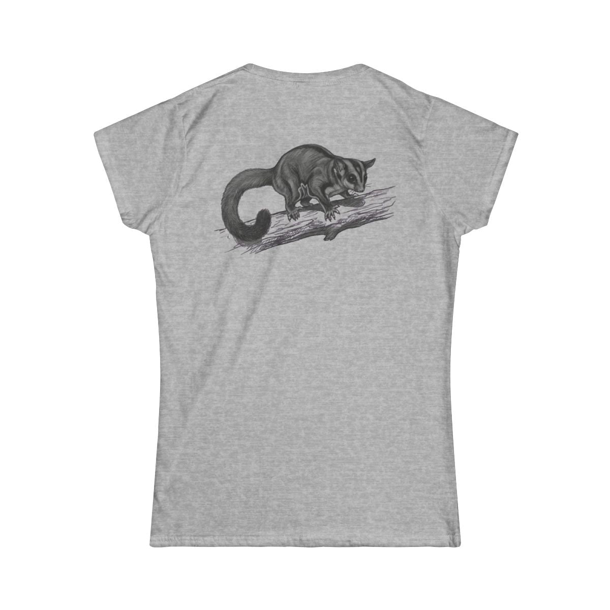 Color: Sport Grey | Pencil Sketch Art Sugar Glider Women's Tee