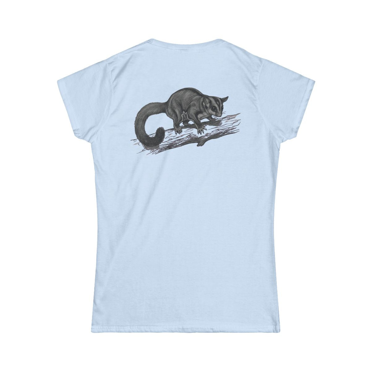 Color: Light Blue | Pencil Sketch Art Sugar Glider Women's Tee