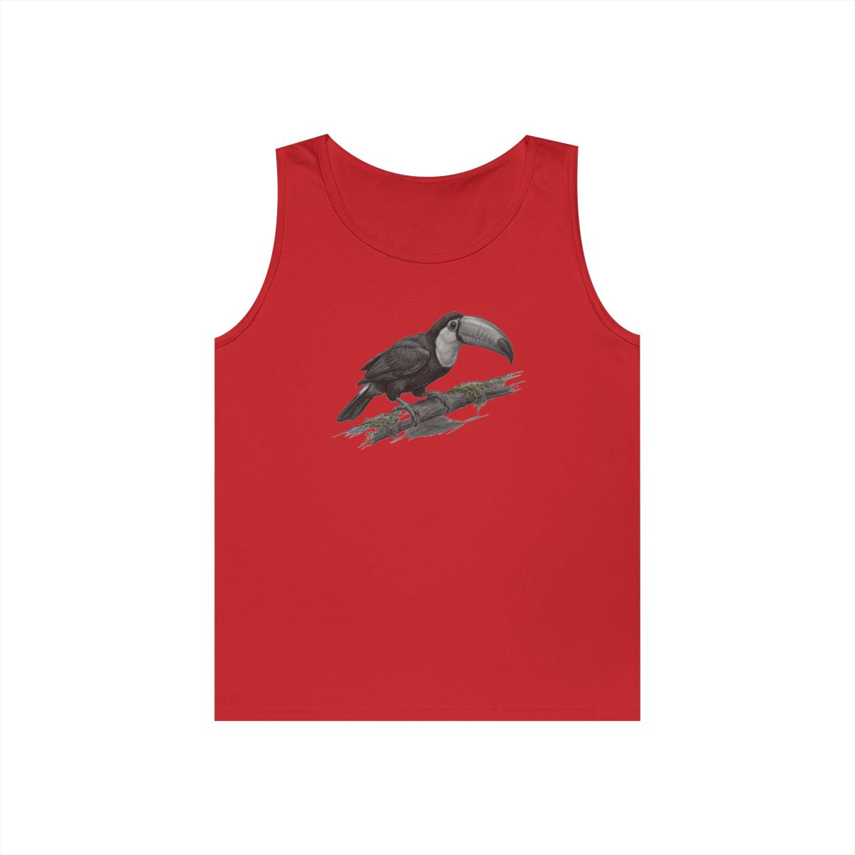 Color: Red | Pencil Sketch Art Toucan Tank Top