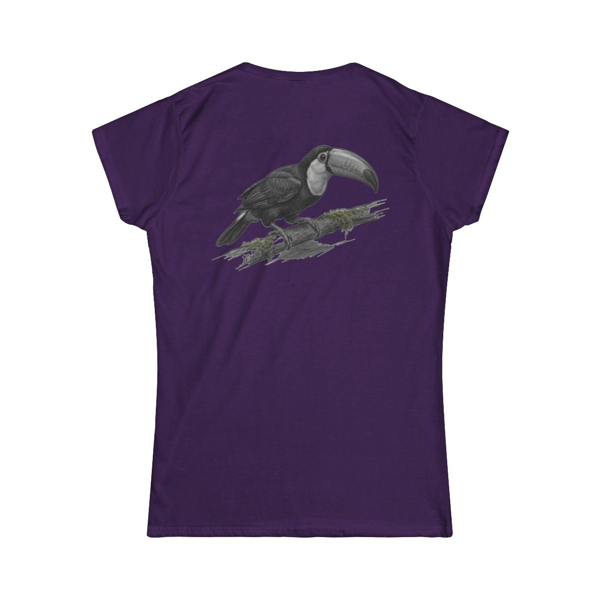 Color: Purple | Pencil Sketch Art Toucan Women's Tee