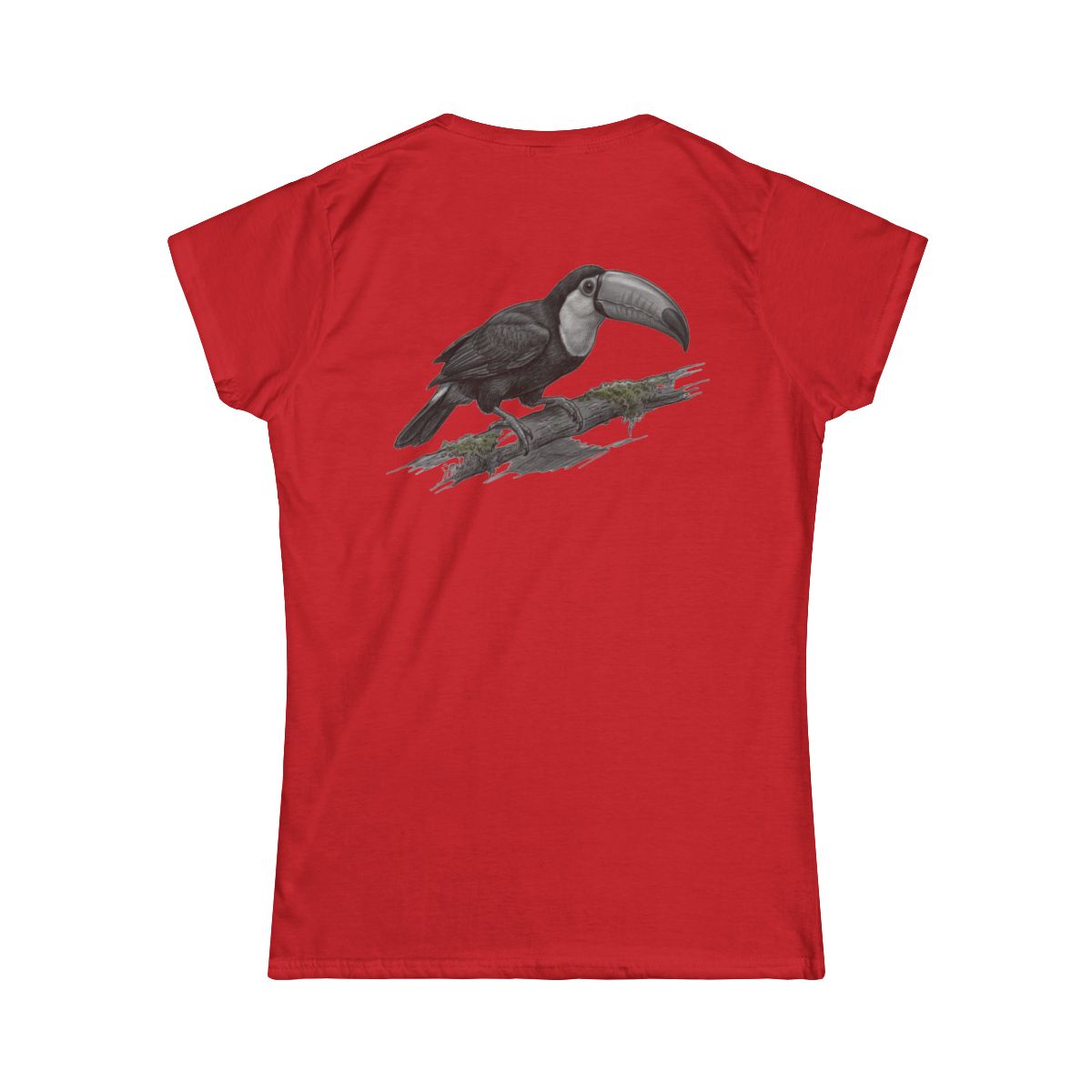Color: Red | Pencil Sketch Art Toucan Women's Tee