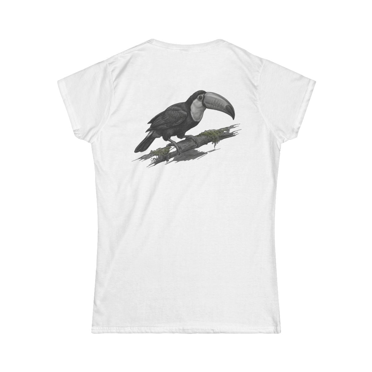 Color: White | Pencil Sketch Art Toucan Women's Tee