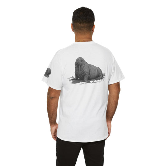 Color: White | Pencil Sketch Art Walrus Premium Graphic Tee