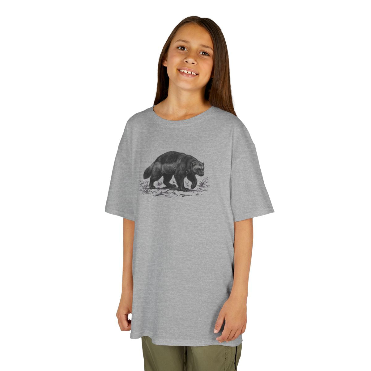 Color: Sport Grey | Pencil Sketch Art Wolverine Kids Tee